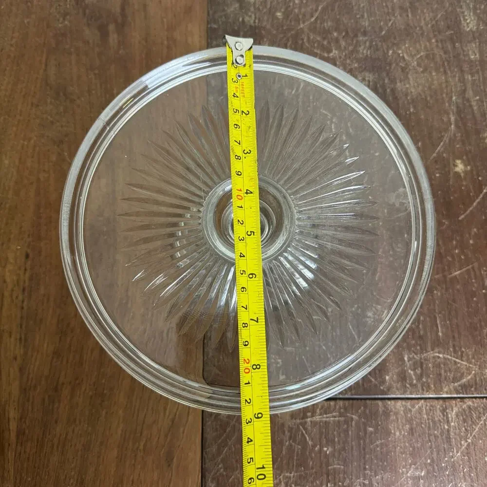 Vintage Clear Pressed Glass Cake Dessert Stand Timeless Classic‎ Kitchen Decor